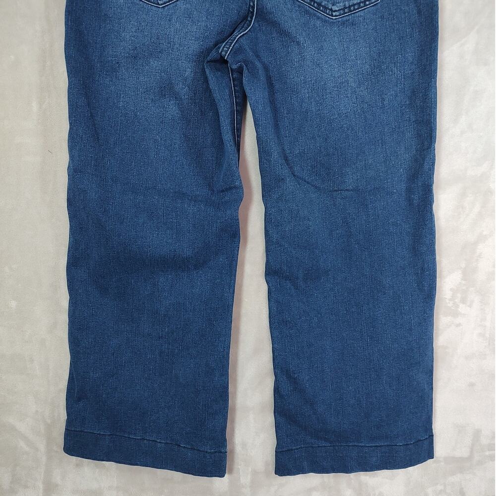 Women's High-Rise Wide-Leg Blue Jeans Pintuck  Front Seam Size 16 EUC Time & Tru - Picture 12 of 15